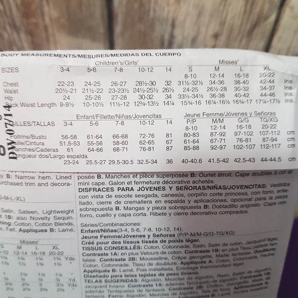 🦃Sale New Uncut Childs Frozen costume pattern - Picture 3 of 3